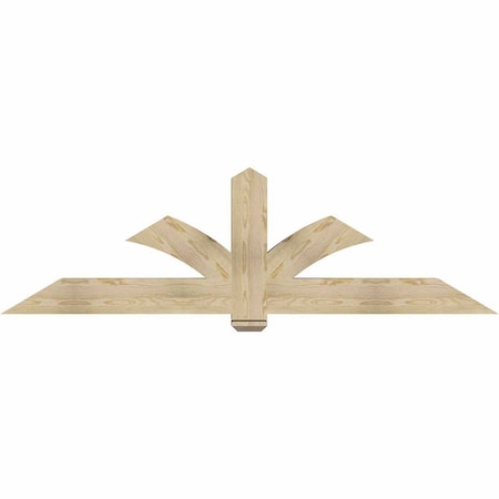 Ekena Millwork Redmond Rough Sawn Timber Gable Bracket, Douglas Fir, 84"W x 24"H x 6"D x 6"F, 7/12 Pitch GBW084X24X0606RED00RDF